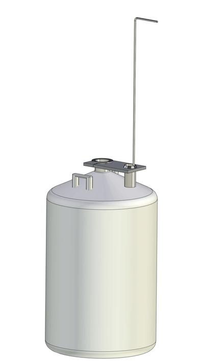 LN2-storage container with scoop for dermatology