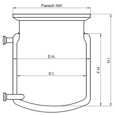 Belly shaped reaction vessel