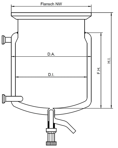 Belly shaped reaction vessel