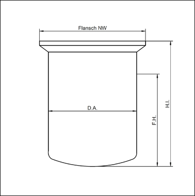 Cylindrical Glass Reaction Vessel