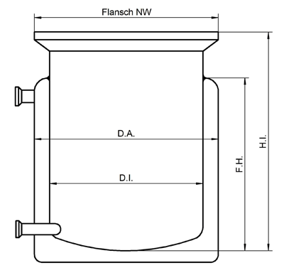 Cylindrical Glass Reaction Vessel