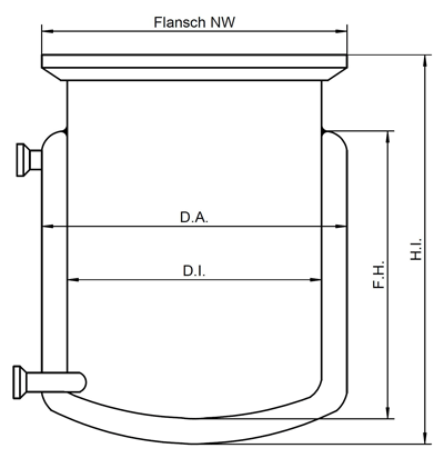 Cylindrical Glass Reaction Vessel