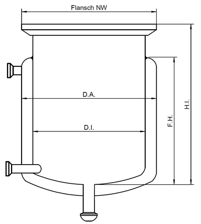 Cylindrical Glass Reaction Vessel