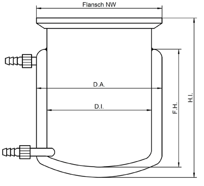 Cylindrical Glass Reaction Vessel