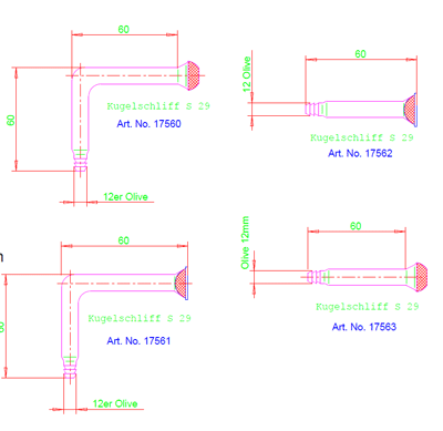 Spherical ground - bowl angled on 12er hose nozzle