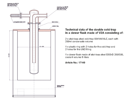 Cold traps out of stainless steel , two sections with SS Dewar vessel